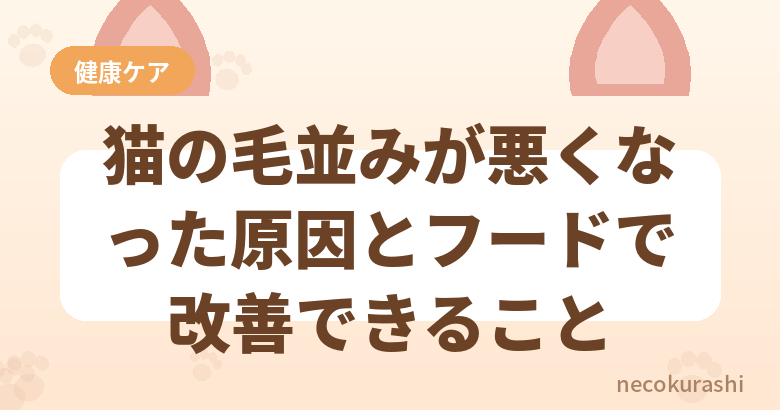 猫の毛並みが悪くなった原因とフードで改善できること