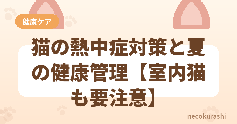 猫の熱中症対策と夏の健康管理【室内猫も要注意】