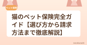 猫のペット保険完全ガイド【選び方から請求方法まで徹底解説】